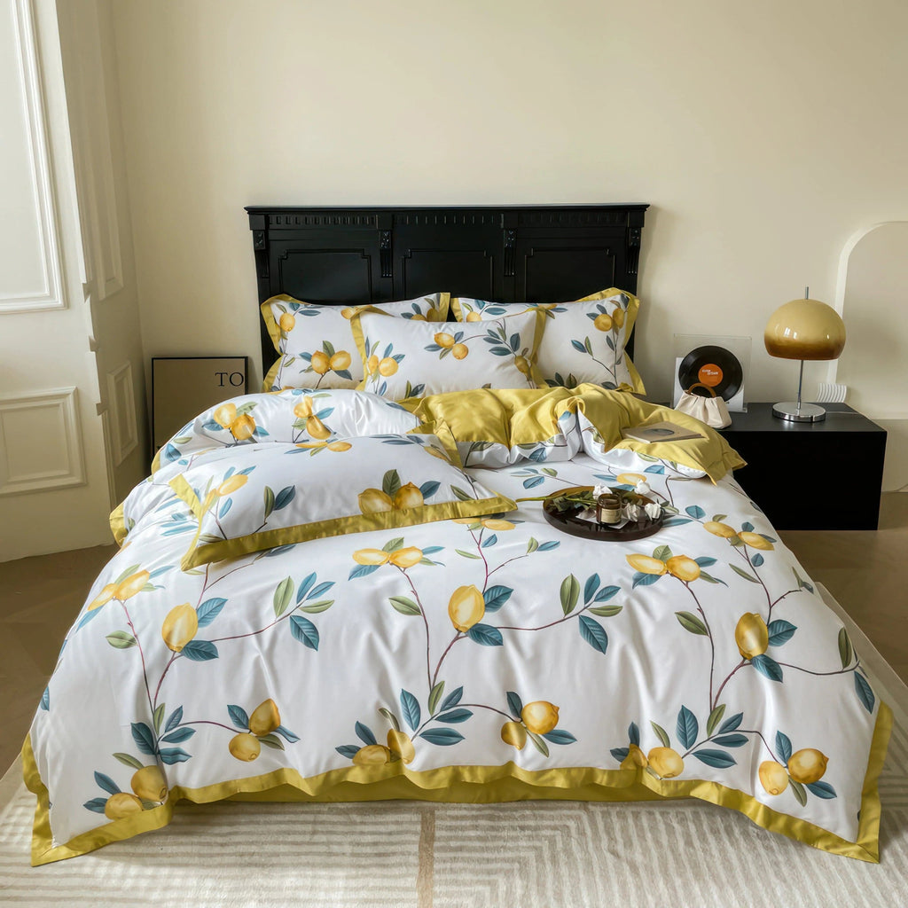 Lemon - Parure de lit Percale de coton Florence Design